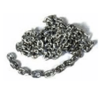 Rustfri kortlenket 6mm kjetting   2 meter lengde
