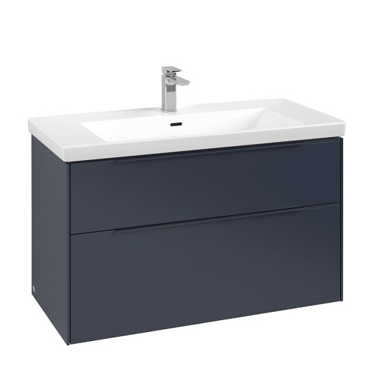 Villeroy & Boch Subway 3.0 Servantskap m/2 skuffer 973x576x478 mm Blå Matt Villeroy & Boch Subway 3.0 Servantskap m/2 skuffer 973x576x478 mm Blå Matt