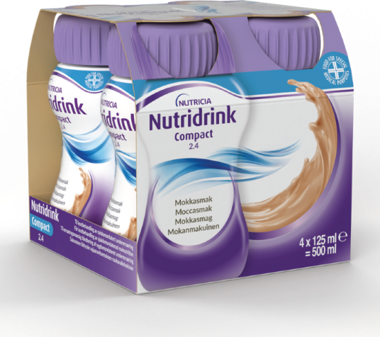 Nutridrink Compact 2.4 Næringsdrikk Kaffe 4x125 ml Nutridrink Compact 2.4 Næringsdrikk Kaffe 4x125 ml
