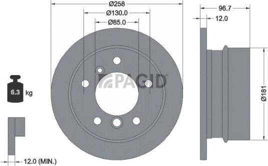 PAGID 54375NC Bremseskive