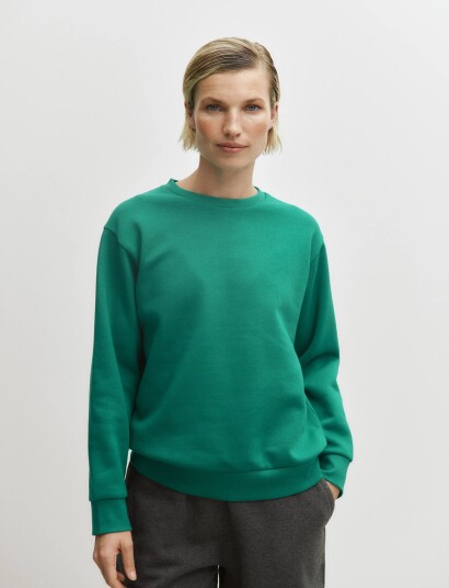 Enkel Studio O Neck Sweatshirt   Green   L