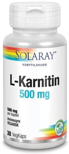 Solaray L-Karnitin 500 Mg 30 Kapsler