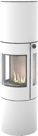 Viva L 160 hvit frittstående biopeis med sideglass og ståldør Viva L 160 hvit frittstående biopeis med sideglass og ståldør