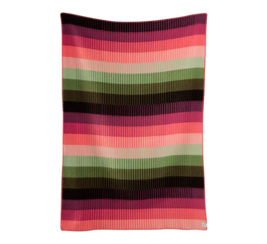 Åsmund gradient pledd rosa grønt