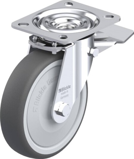 Blickle 852202 L-Path 125Kf-St Styrehjul Med Bremse, Hjuldiameter 125 Mm, 250 Kg (1 Stk)