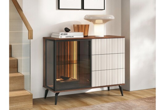 Akinari Kommode 103 cm   Brun / Beige
