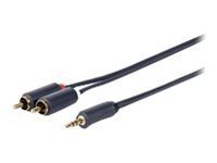 VivoLink - Lydkabel - mini-phone stereo 3.5 mm hann til RCA x 2 hann - 2 m - dobbeltisolert