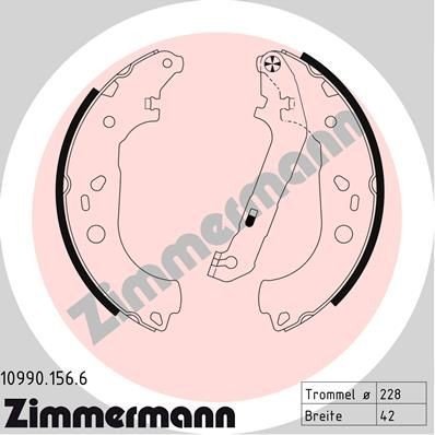 Bremsesko sett ZIMMERMANN 10990.156.6 Bremsesko sett ZIMMERMANN 10990.156.6