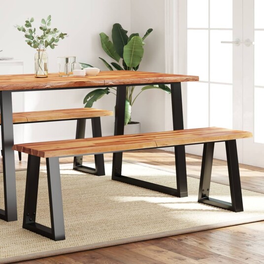 Benk med naturlig kant 140 cm heltre akasie Benk med naturlig kant 140 cm heltre akasie