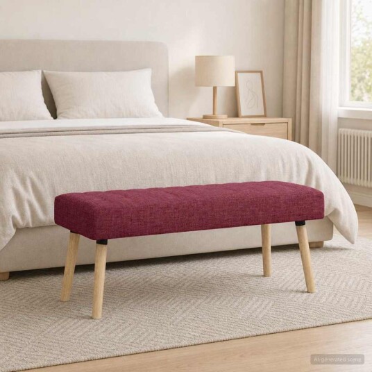 vidaXL Kanal-Quiltet Benk Vinrød 110 x 40 x 46 cm Stoff