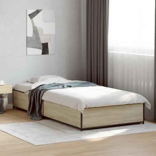Sengeramme sonoma eik 75x190 cm konstruert tre og metall 8721012986480