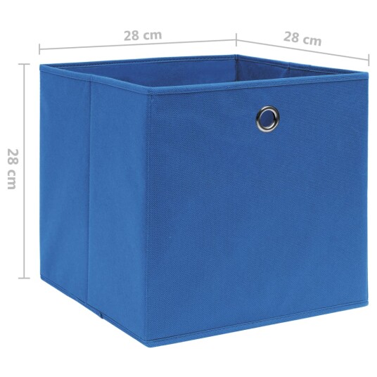 vidaXL Oppbevaringsbokser 4 stk uvevd stoff 28x28x28 cm blå vidaXL Oppbevaringsbokser 4 stk uvevd stoff 28x28x28 cm blå