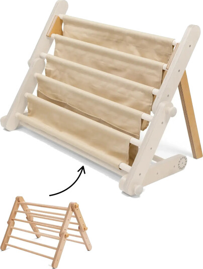 Ette Tete Montessori Bookshelf For Climbing Frames - Beige - 60X 82CM Ette Tete Montessori Bookshelf For Climbing Frames - Beige - 60X 82CM