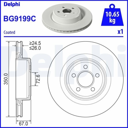 Bremseskive DELPHI BG9199C Bremseskive DELPHI BG9199C