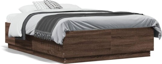Sengeramme brun eik 135x190 cm konstruert tre 8721012274785