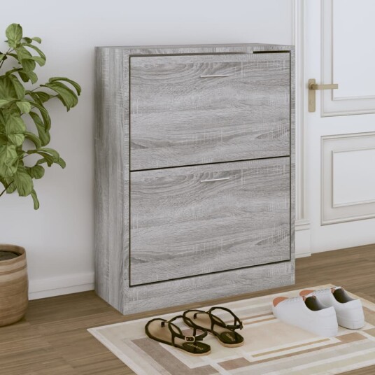 vidaXL Skoskap gr? sonoma 63x24x81 cm konstruert tre