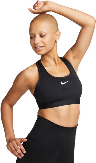 Nike Swoosh Medium Support Padded Sports Bra Black/White XL