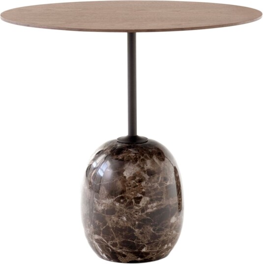 &Tradition &tradition; - Lato Table Ln9 Oval 40x50 Cm Walnut/dark Sidebord Luca Nichetto Brun Metall/tre
