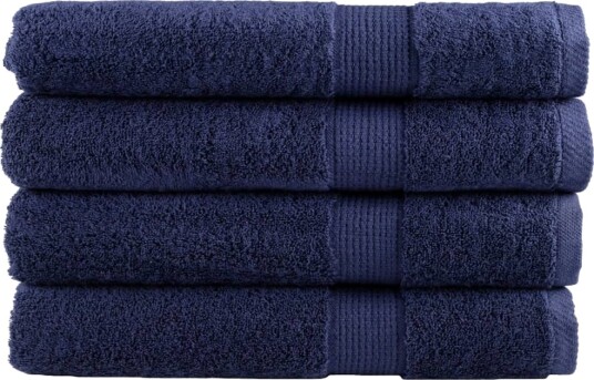 vidaXL Premium håndklær SOLUND 4 stk marineblå 100x200 cm 600gsm vidaXL Premium håndklær SOLUND 4 stk marineblå 100x200 cm 600gsm