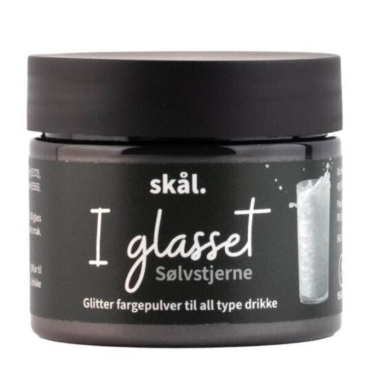 Skål - I glasset glitterfarge sølvstjerne Skål - I glasset glitterfarge sølvstjerne
