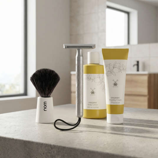 Barbersett for henne - Med barberkost BS-DAMESETT-TRAD-CH