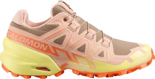 Salomon Speedcross 6 Terrengløpesko Dame Gul/Lyserosa 38 2/3
