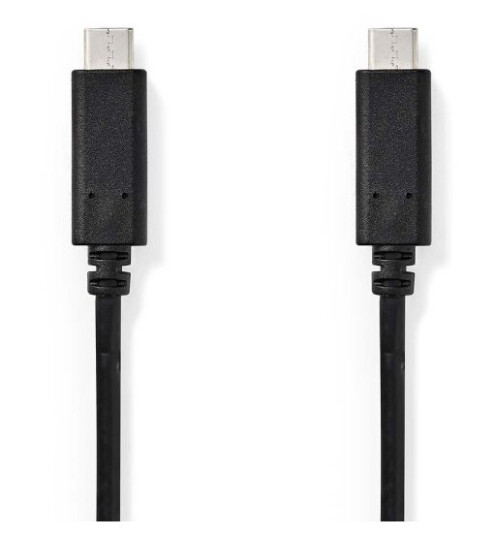 Nedis USB-kabel | USB 3.2 Gen 1 | USB-C™ Hann | USB-C™ Hann | 60 W | 4K@60Hz | 5 Gbps | Nikkel belagt | 1.00 m | Rund | PVC | Sort | Boks