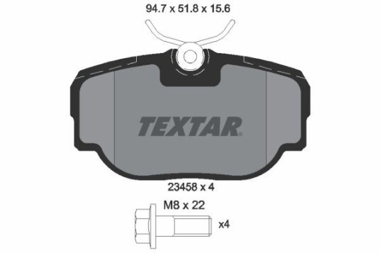 Bremseklosser TEXTAR 2345801 Bremseklosser TEXTAR 2345801