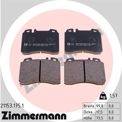 Bremseklosser ZIMMERMANN 21153.175.1 Bremseklosser ZIMMERMANN 21153.175.1