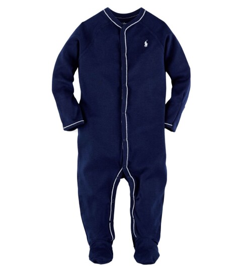 Ralph Lauren Baby Cotton Footed Coverall Blue 62-68 Ralph Lauren Baby Cotton Footed Coverall Blue 62-68