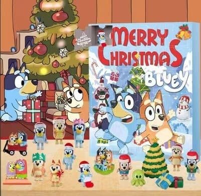 2025 Bluey Dog En juleadventskalender – 24 delers lekesett – 24 dagers adventskalender – Blindboks – Jul