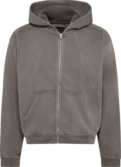 Weekday Boxy Zip Hoodie Grey L Weekday Boxy Zip Hoodie Grey L