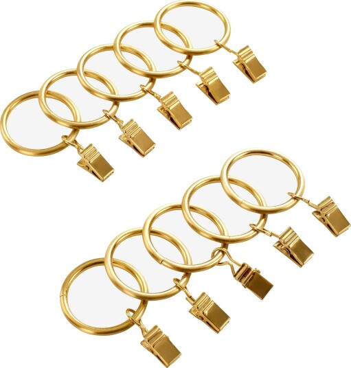 Jotex Gardinring Med Klips 10pk Gull CURTIS 2125842010