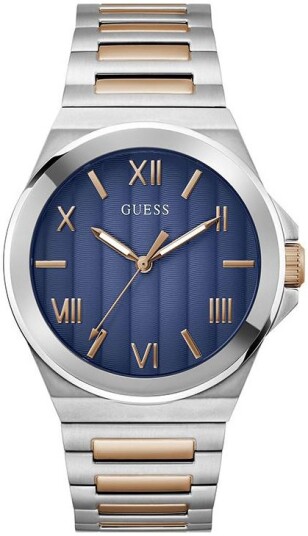 Guess Herreklokke GW0789G4 Vinyl Blå/Rose gulltonet stål Ø44 mm Guess Herreklokke GW0789G4 Vinyl Blå/Rose gulltonet stål Ø44 mm
