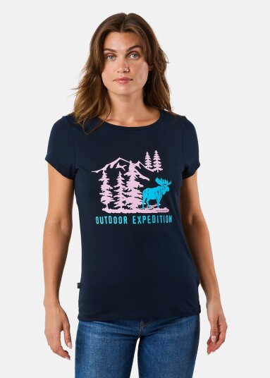 Swedemount Forest Tee W Navy Elk 48 T-Shirts