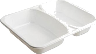 Bakke 2 Rum 2227 2K 450/610 Ml 227X178x43 Mm Cpet Hvid,360 Stk/Krt