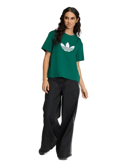 Adidas Originals Trefoil Boxy T Green S Adidas Originals Trefoil Boxy T Green S