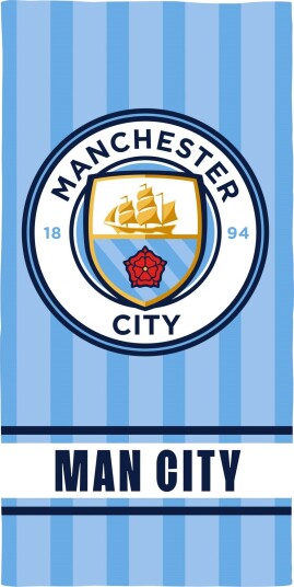 Licens Manchester City håndkle 70x140 cm 100% bomull Mykt badehåndkle med Manchester City logo Licens Manchester City håndkle 70x140 cm 100% bomull Mykt badehåndkle med Manchester City logo