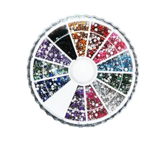 Otego Naglar Rhinestone hjul 2mm glittrande sten 12 färger