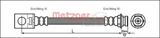 Bremseslange METZGER 4113524