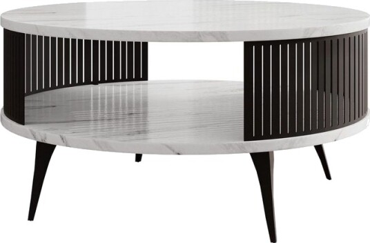 Galia Sofabord 75 cm - Svart/Hvit