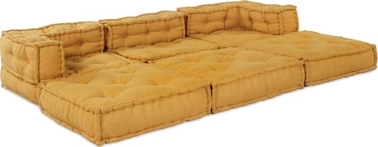 vidaXL Modulsofa-enhet 3 pcs Gul Stoff