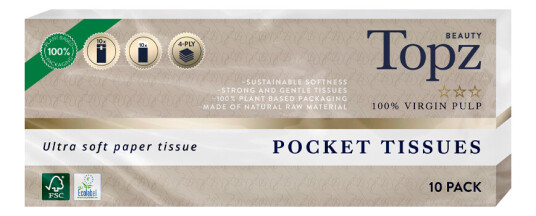 Topz Premium Pocket Tissues 10x10-pack Topz Premium Pocket Tissues 10x10-pack