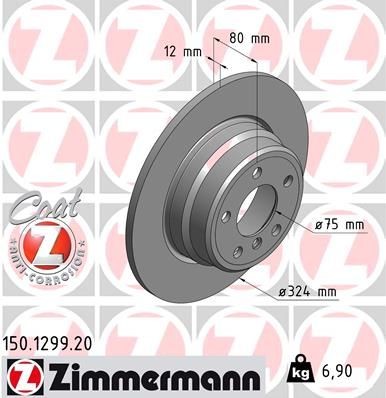 Bremseskive ZIMMERMANN 150.1299.20