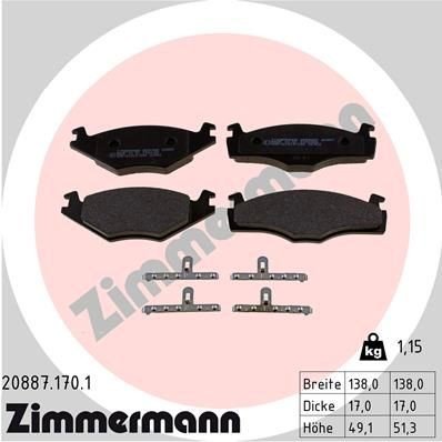 Bremseklosser ZIMMERMANN 20887.170.1
