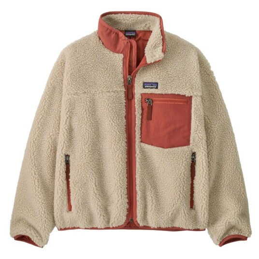 Patagonia   Kids Retro X Fleece Jacket Natural /Potters Red   M 10år | Barn