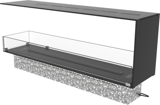Decoflame Montreal 1200 biopeisinnsats   romdeler med Denver F3 brenner og glass på tre sider