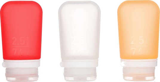 Humangear GoToob+ Silikon Reiseflasker (Medium) 74 ml Klar/Rød/Oransje 3 stk. Humangear GoToob+ Silikon Reiseflasker (Medium) 74 ml Klar/Rød/Oransje 3 stk.