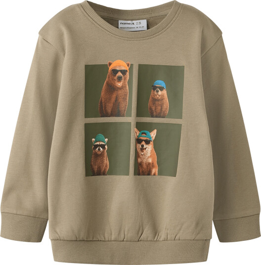 Name It Nmmvoto Ls Nreg Sweat Bru Khaki green 110