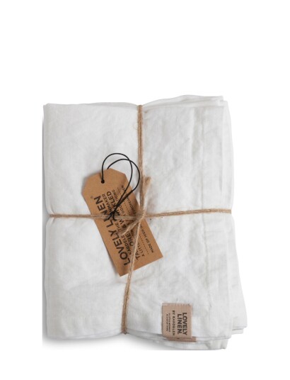 Lovely Linen Misty Table Runner - White - 45X150CM